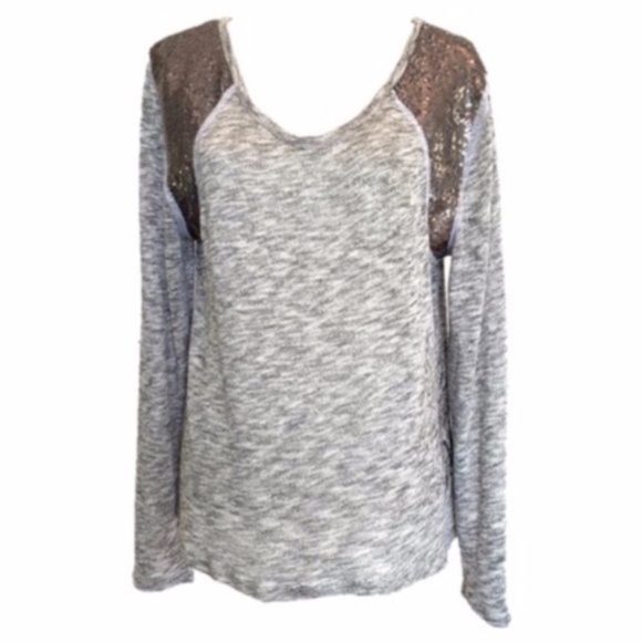 Harley-Davidson Silver Sequin Long Sleeve Sweater - Picture 3 of 8